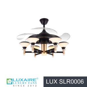 Zeppole Black LUX SLR0006 Retractable Blade Luxaire BLDC Designer Fan