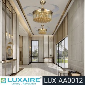 2. LUX AA0012 Gold room Retractable Blade Luxaire Decorative Fan