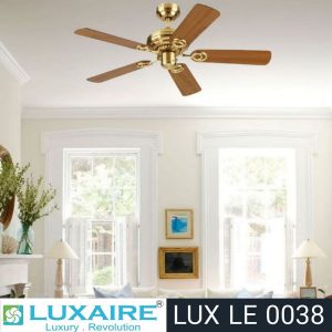 4. LUX LE 0038 SB Walnut Luxaire Decorative Fan