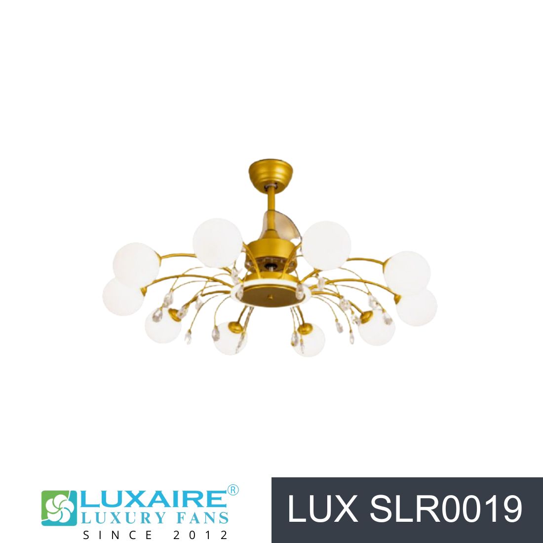 Granita LUX SLR0019 Retractable Blade Luxaire BLDC Chandelier Fan