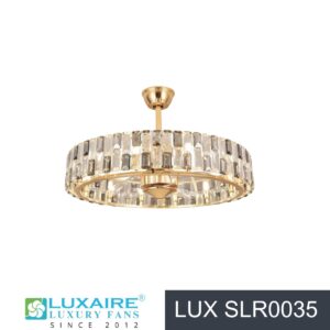 Elegant chandelier Fan with gold accents