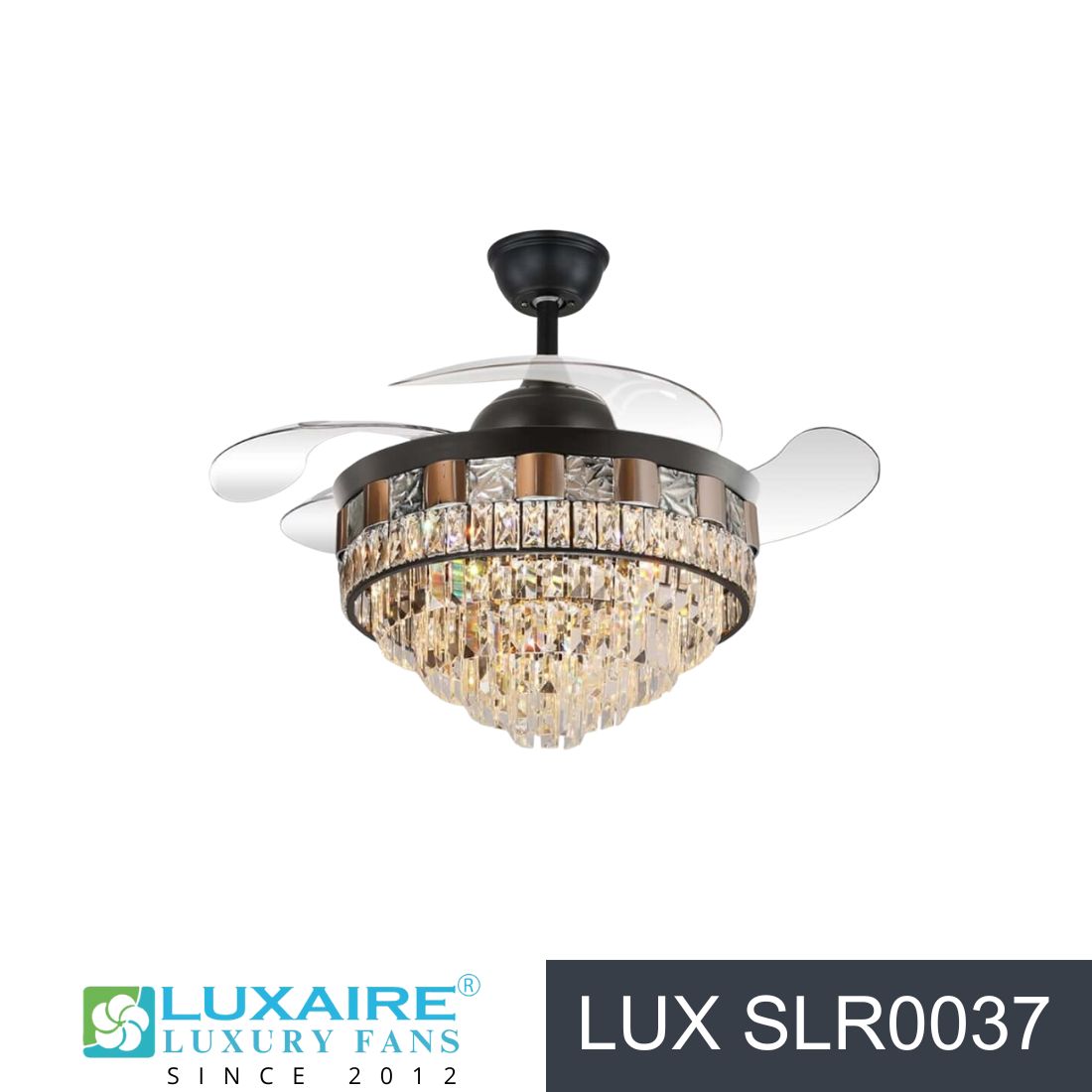 LUX SLR0037 BLDC Retractable Blade Luxaire Chandelier Fan