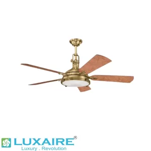 Luxaire LUX 9435 premium fan featuring reversible dark oak and cherry blades