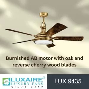 Traditional luxury ceiling fan with light installed in a classic living room